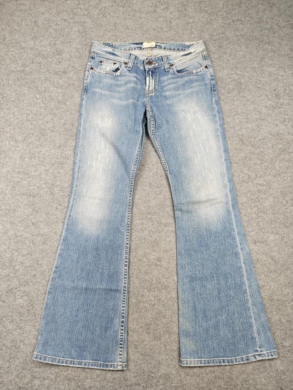 BKE Jeans Womens 28 Blue Bootcut Embroidered Distressed 31.5 Inseam Vintage
